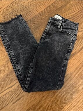 Frame Denim Jeans Le High Straight Washed Black Size 24
